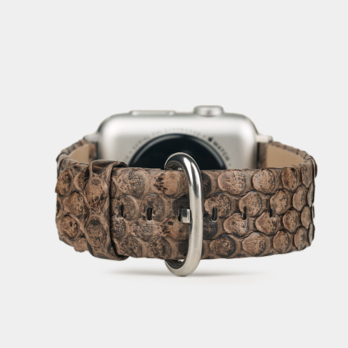 Ремешок для Apple Watch 44/45/46 mm из кожи питона, бежевого цвета