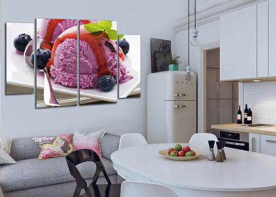 Модульная картина"Черничное мороженое"