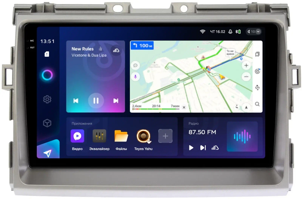 Магнитола для Toyota Estima 3 2006-2016 (без 360, рамка серая 9) - Teyes CC3-2K на Android 10, 2K QLED, ТОП процессор, CarPlay, 4G SIM-слот