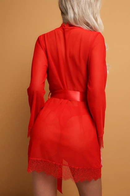 Пеньюар с кружевом шантильи красный (Muse)