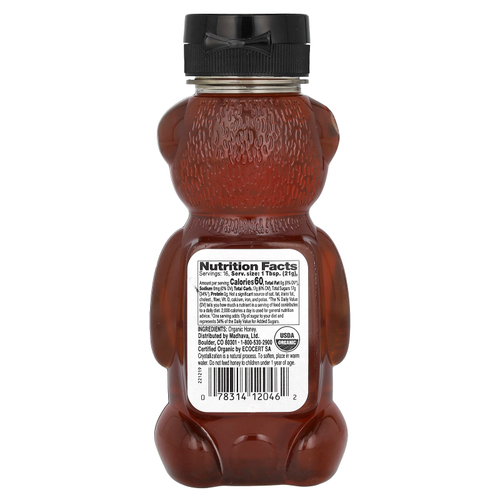 Madhava, Органический янтарный мед, нефильтрованный, 340 г (12 унций)