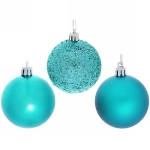 Новогодние шары 6 см (набор 24 шт) «Микс фактур», голубой