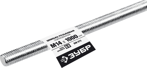 ЗУБР DIN 975, кл. пр. 6.8, М14 x 1000 мм, резьбовая шпилька, 1 шт, Профессионал (30336-14-1)