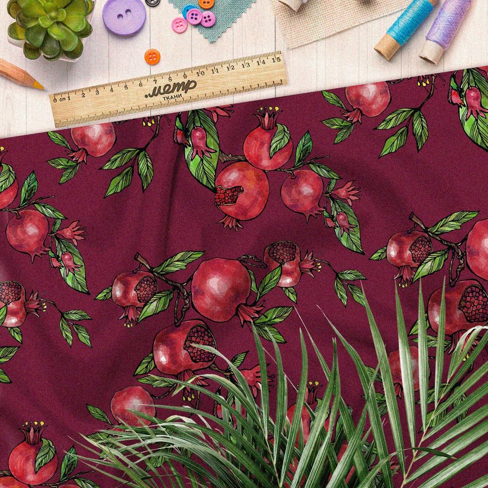 Ткань бифлекс спелые гранаты