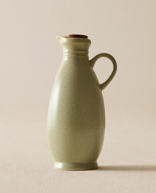 ZARA HOME КРУЕТКА ИЗ КЕРАМИКИ С КРЫШКОЙ, ЗЕЛЕНОВАТЫЙ