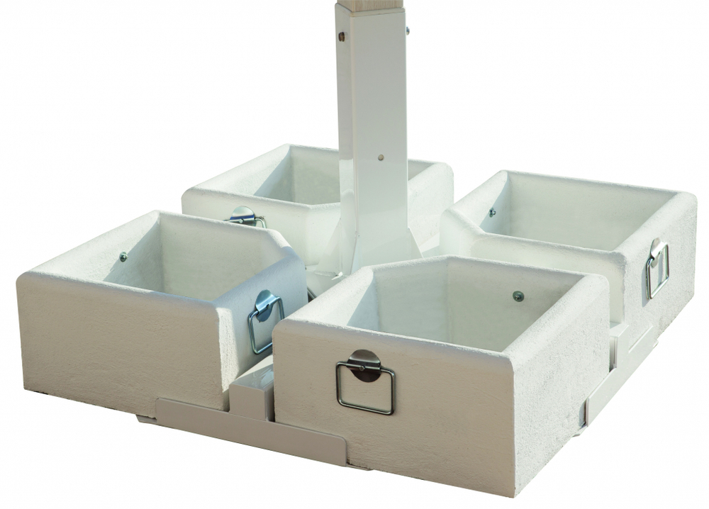 Зонт профессиональный двухкупольный 3.5х7 м Scolaro Alu Double Starwhite, белый, бордовый