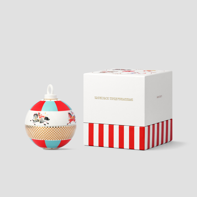 Шар-шкатулка Farforite «Цирковое представление» в подарочной коробке