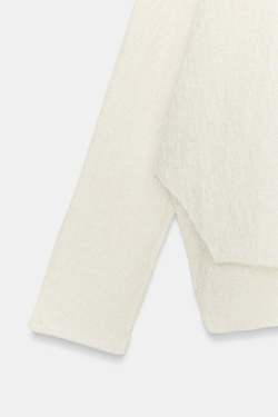 ZARA ВЯЗАНЫЙ СВИТЕР-НАКИДКА, ЭКРЮ