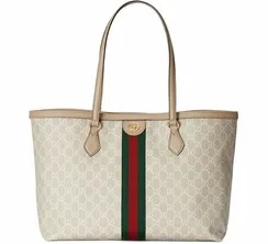 Сумка-тоут Gucci Ophidia GG среднего размера кремовый