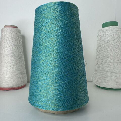 JOKER - Fancy Yarns; вискоза, люрекс; 3450м/100гр; col.631, цвет: бирюзовый в оплетке из золотого люрекса; ТОЛЬКО бобинки: 200 гр