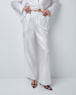 Костюм в пижамном стиле из вискозы Гуччи белый