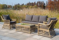 "Гранд Латте" стол журнальный из искусственного ротанга, цвет соломенный