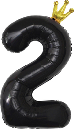 Шар Цифра Черная с короной