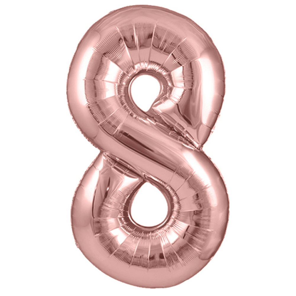 Цифра 8 розовое золото 40” д84