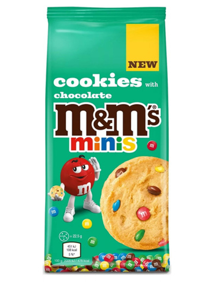 Печенье с драже M&M's Minis Milk Chocolate Cookies Мини 180 г