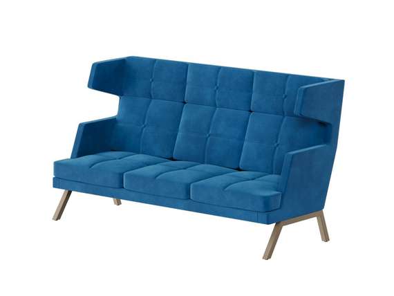 Алдо Диван трёхместный высокий с декором из пуговиц ALDB-03 Velutto 54/Металл Капучино 2010*960*1180