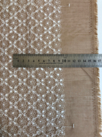 Плательная вискоза, бежевый, вышивка хлопок