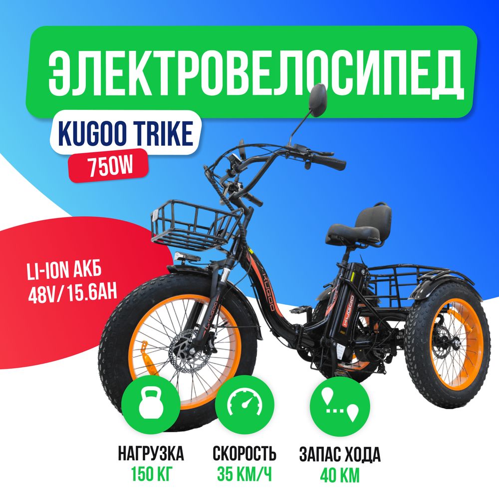 Электровелосипед KUGOO TRIKE 750W (48V/15.6Ah) фото №2