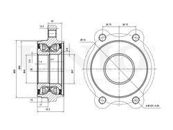 Ступица передняя/задняя (с ABS) UNIO HUB-20105