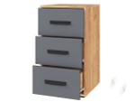 Тумба с ящиками МС Квартет-13 (дуб крафт золотой/графит серый)