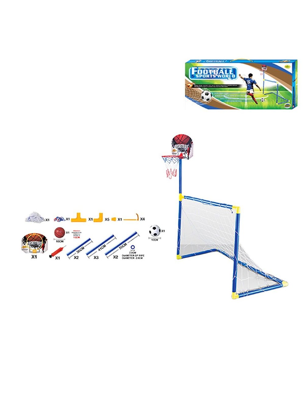 Игровой набор Футбольные ворота 79x50см, футбольный мяч