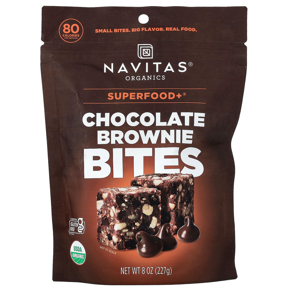Navitas Organics, Superfood+®, шоколадные батончики, 227 г (8 унций)