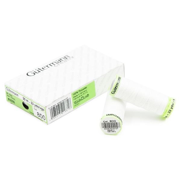 Нитки отделочные Gutermann Top Stitch 30 (30 метров), 5 кат. | _800 белый (Arta 001)