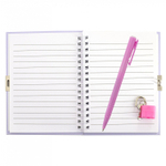 Блокнот в футляре, 18 см * 22 см, гребень, Alingar, глиттер, ручка, замочек, линия, 45 л., "Авто", красная