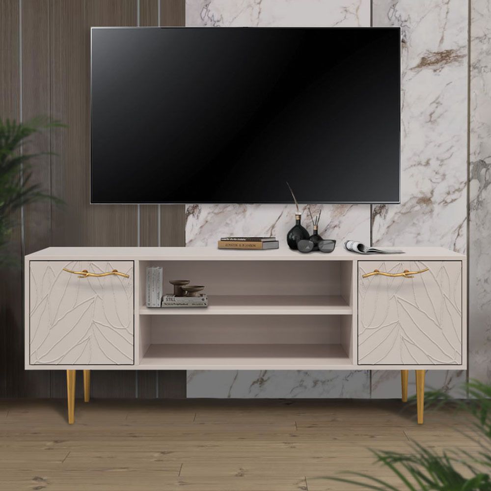 Тумба под ТВ Арт Колор leaves 155см Стайл Голд Серый агат