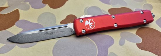 Автоматический нож Microtech Ultratech 121-10RD c клинком из стали M390, рукоять алюминий