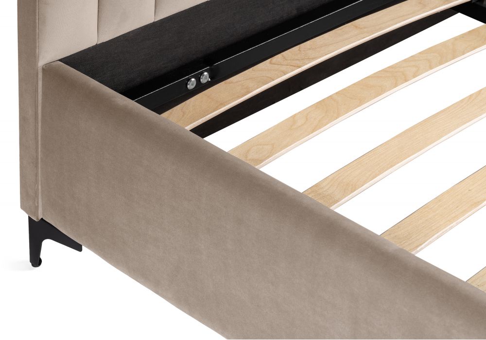 Двуспальная кровать Амелия 160х200 без ПМ бежевая