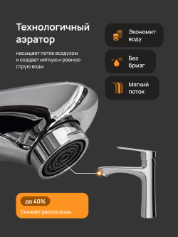 Смеситель для раковины DIWO Тула DW-TU03CR хром