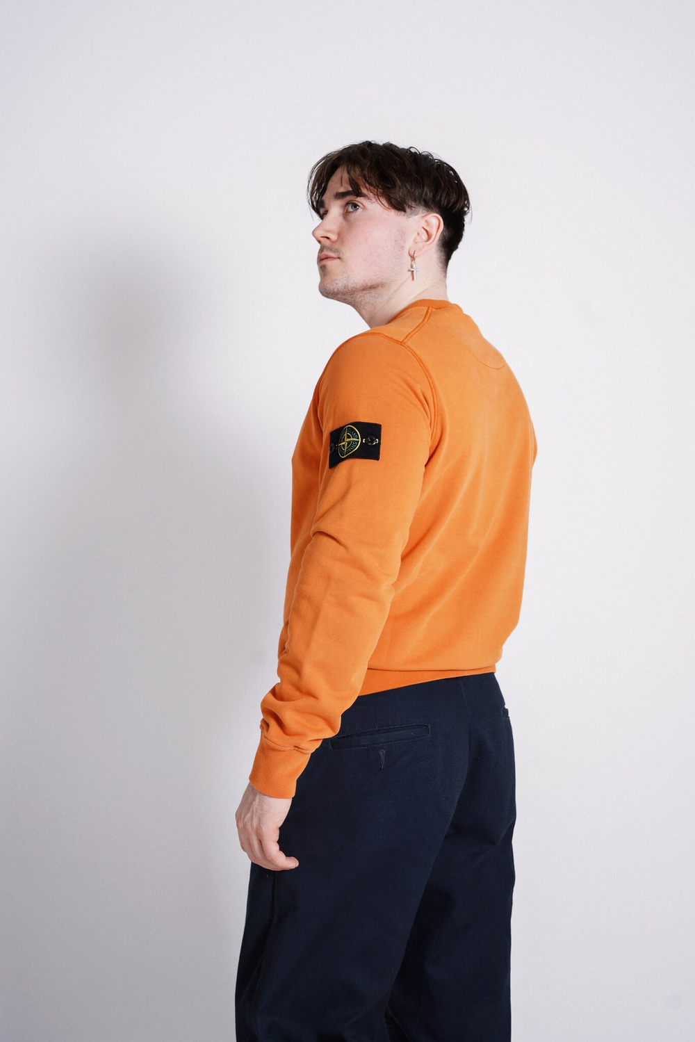 Stone Island Logo Crewneck Sweatshirt "Dark Orange"