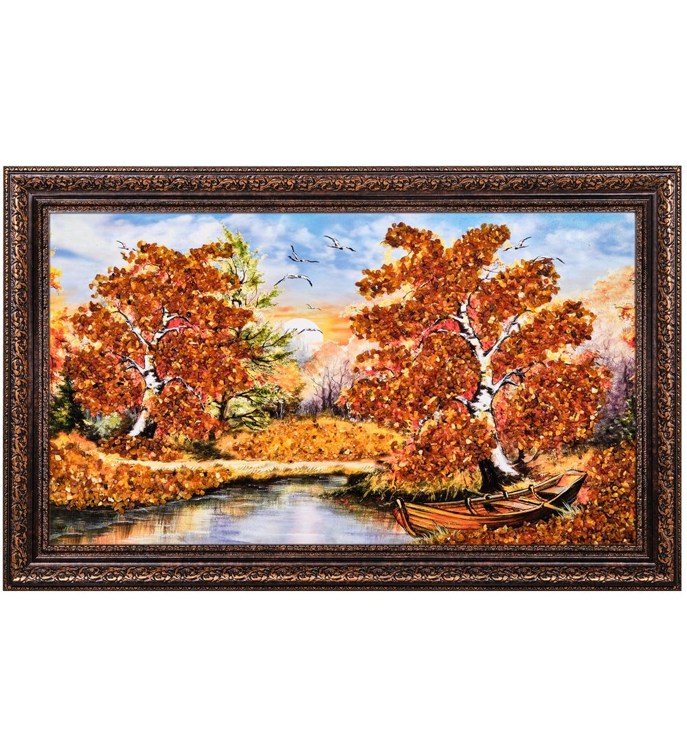 AMB-11/ 7 Картина «Красота природы» (с янтарной крошкой) 50х80см