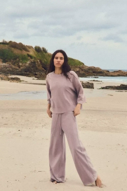 ZARA БРЮКИ С ЛИНЯЛЫМ ЭФФЕКТОМ, ПУДРОВО-РОЗОВЫЙ