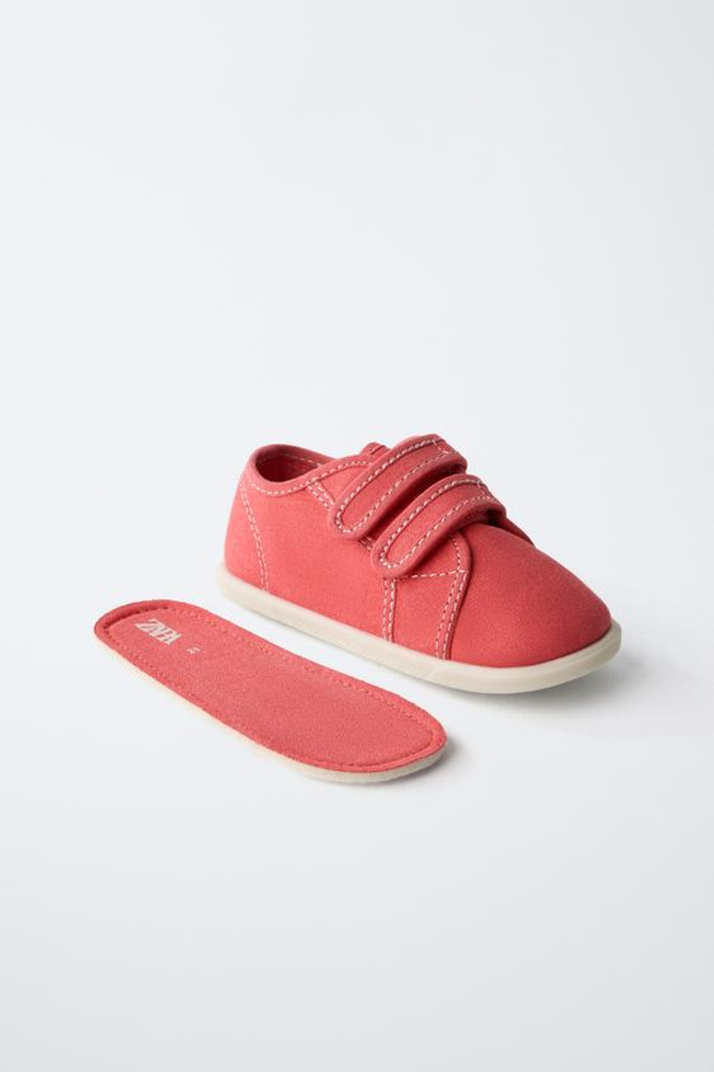 ZARA ТЕКСТИЛЬНЫЕ КРОССОВКИ BAREFOOT, КРАСНЫЙ