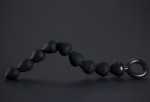 Чёрная анальная цепочка с 9 звеньями - 25 см.