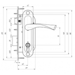 Замок врезной Зенит, ЗВ7-70.4-02, БП-00011069, ручка в комплект, цилиндровый, золотой лак