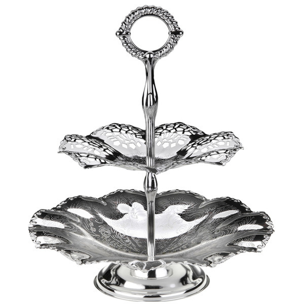 Блюдо двухъярусное Queen 23см Anne волнистый борт