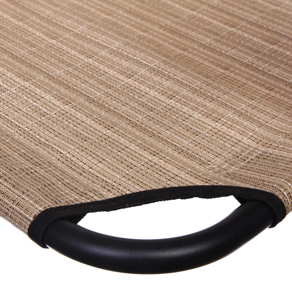 Кресло складное с подлокотниками «Люкс», 62*64*100 см, беж+серый,3 положения.