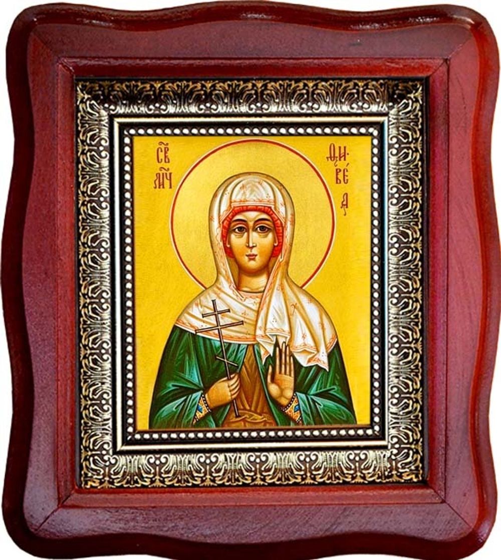 Февея (Фивея, Вевея, Вивея) Едесская мученица. Икона на холсте в малом киоте.