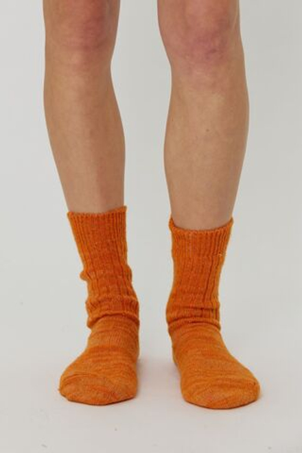 Носки цвета оранжевый "меланж" из шерсти