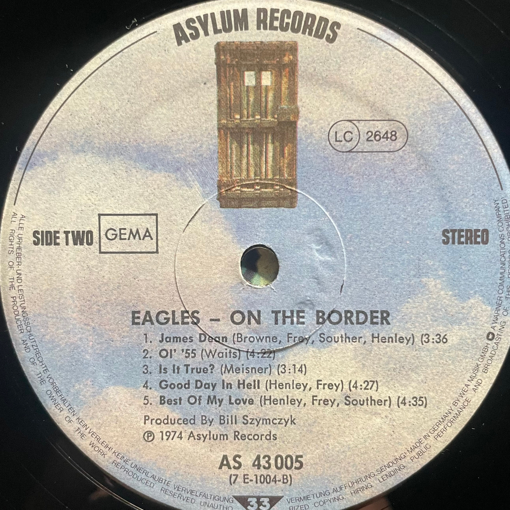 Eagles ‎– On The Border (Германия 1976г.)