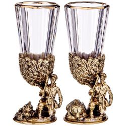 НАБОР ИЗ 2-Х ЛАФИТНИКОВ ДЛЯ ВОДКИ "ОХОТА" 50 МЛ (КОР=1НАБОР.)