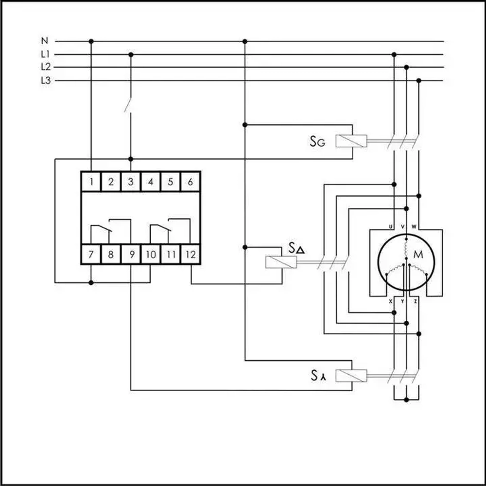 Реле времени PCG-417  2х8А 230В 2НО IP20 "звезда-треугольник" для пуска электродвигателей
