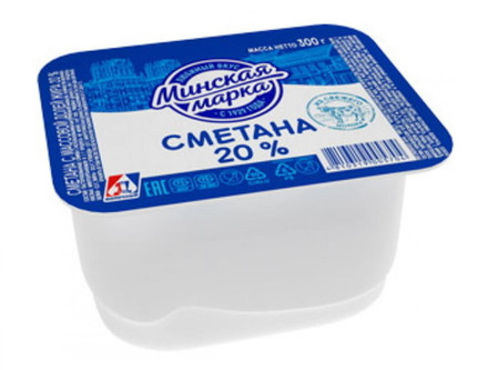 Сметана "Минская марка" 20% 300г. Минск