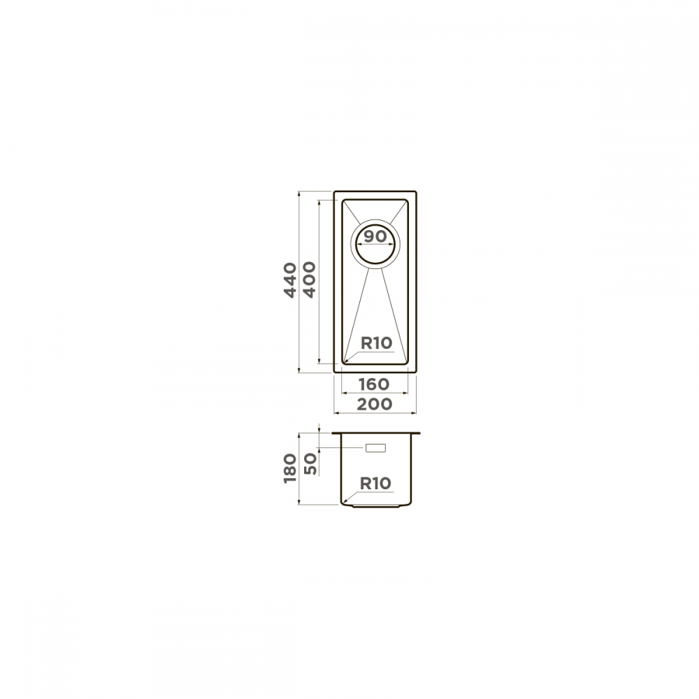 Кухонная мойка Omoikiri Taki 20-U/IF-GB