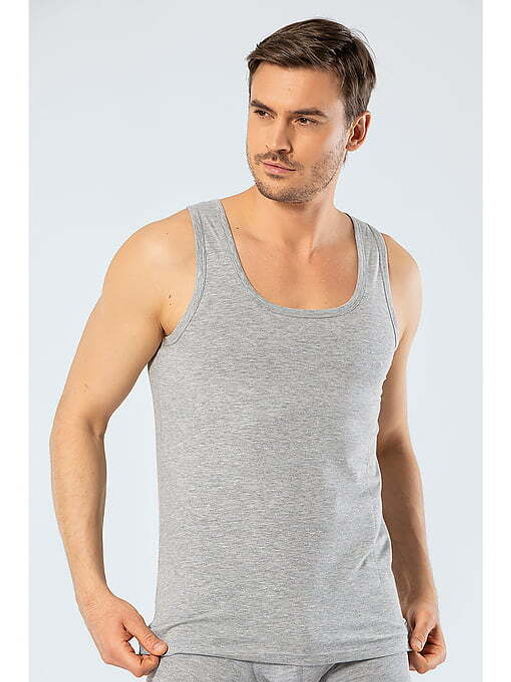 Майка мужская серый меланж