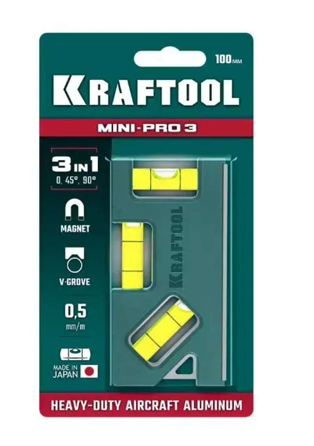 Магнитный компактный уровень 100 мм. KRAFTOOL 34861-010