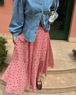 Юбка шифоновая в макси длине в актуальный принт горох